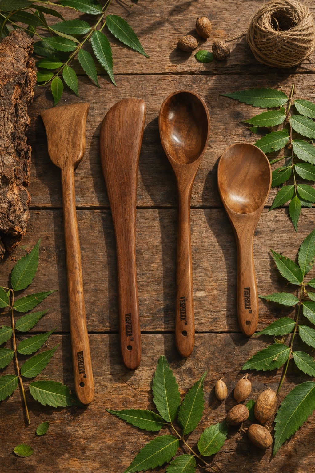 vesphere premium neem wood kitchen utensil set (4 pieces) – natural wooden spatula, turner & cooking spoon set | eco friendly, non toxic, heat resistant & durable cookware tools vesphere premium neem wood kitchen utensil set (4 pieces) – natural wooden spatula, turner & cooking spoon set | eco friendly, non toxic, heat resistant & durable cookware tools