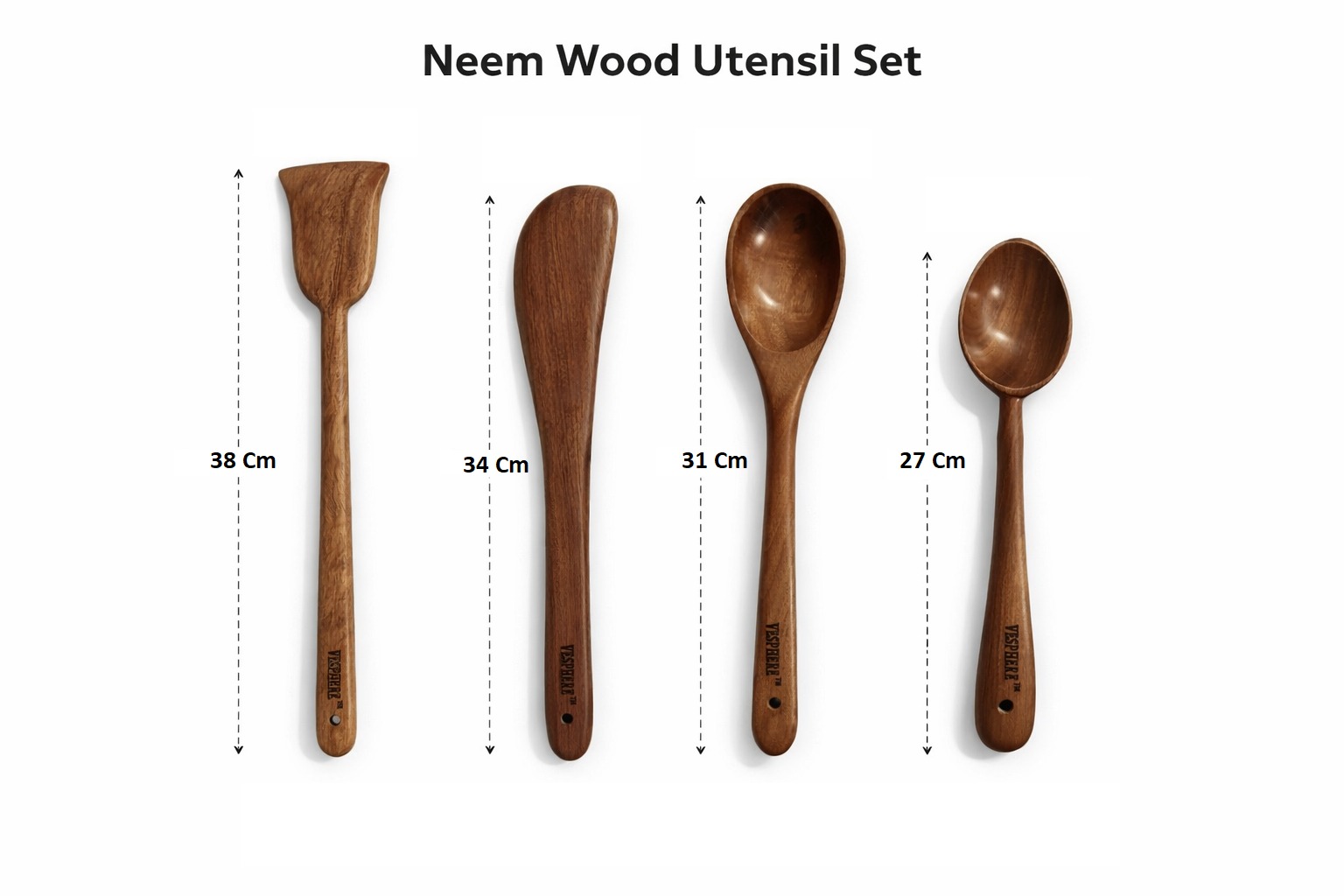 vesphere premium neem wood kitchen utensil set of 4 – handmade wooden spatula, turner & cooking spoon set | natural, eco friendly, non toxic cookware tools for non stick & healthy cooking vesphere premium neem wood kitchen utensil set of 4 – handmade wooden spatula, turner & cooking spoon set | natural, eco friendly, non toxic cookware tools for non stick & healthy cooking