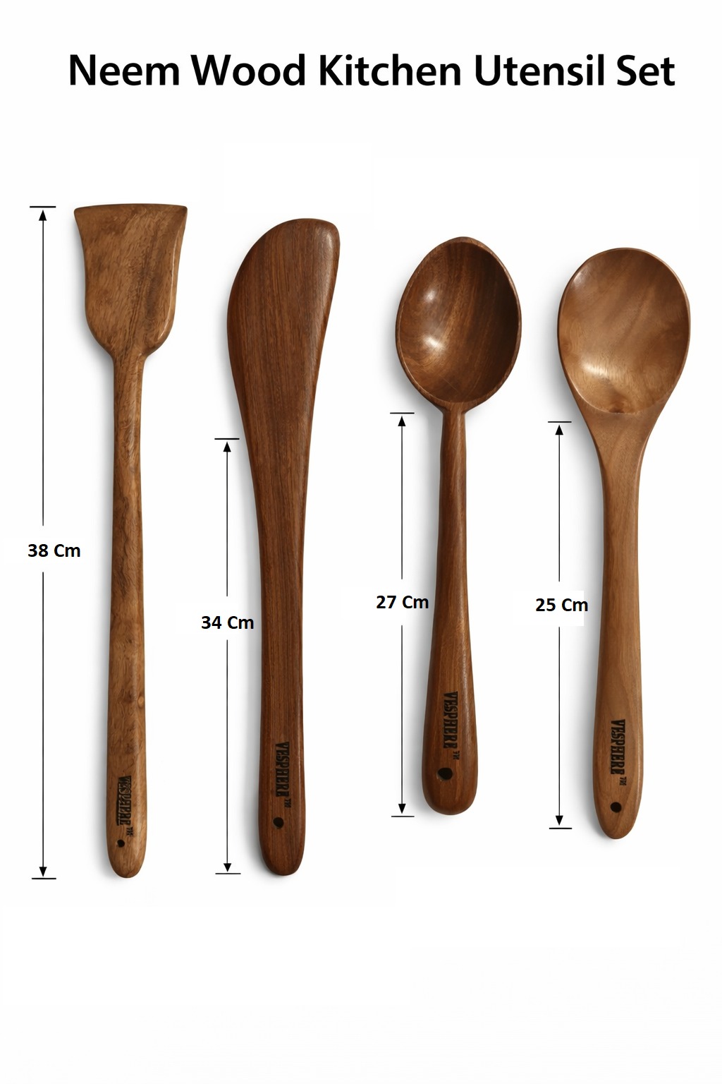 vesphere premium neem wood kitchen utensil set (4 pieces) | natural wooden spatula & cooking spoon set | eco friendly, non toxic, heat resistant cooking tools vesphere premium neem wood kitchen utensil set (4 pieces) | natural wooden spatula & cooking spoon set | eco friendly, non toxic, heat resistant cooking tools