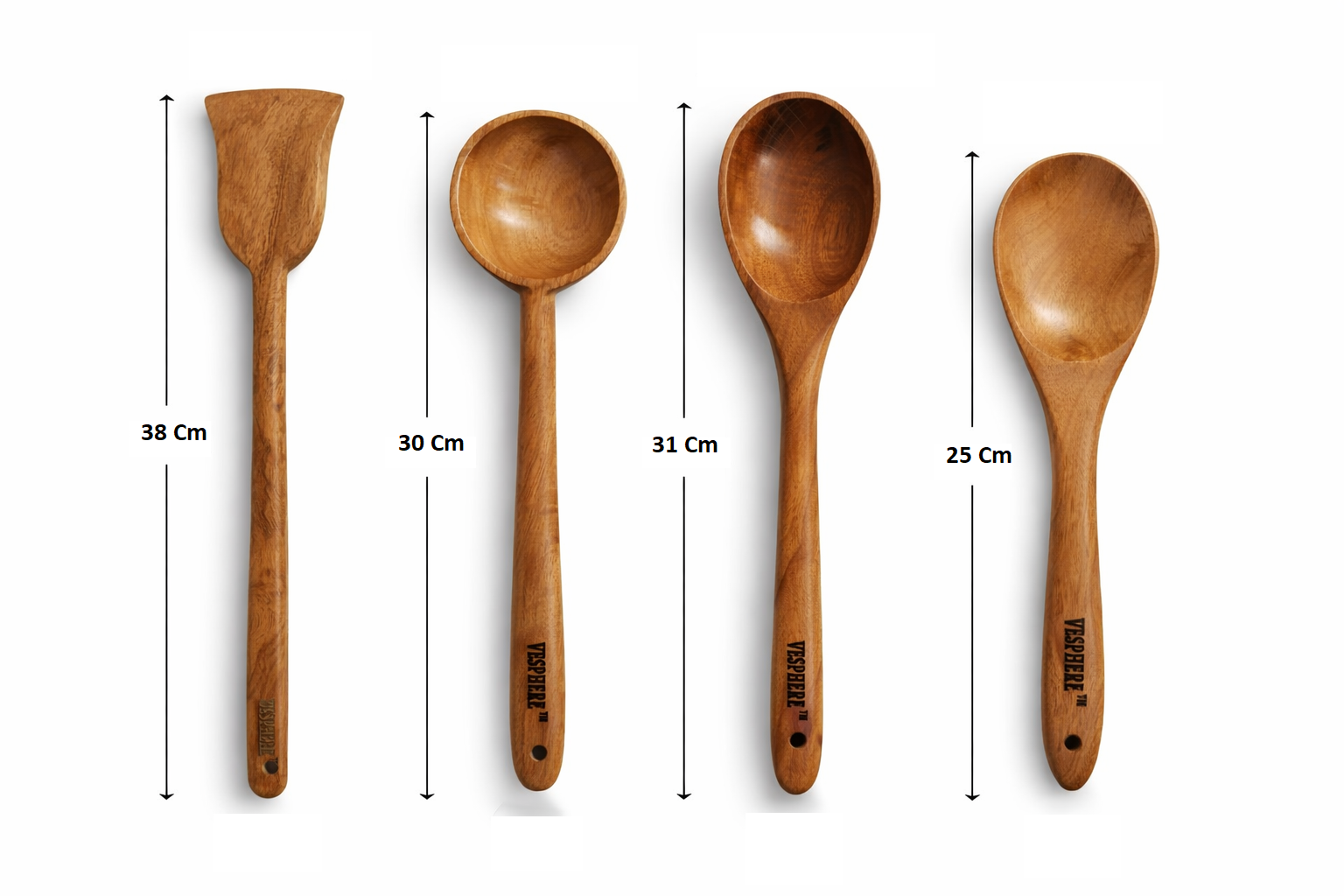 vesphere premium neem wood kitchen utensil set (4 pieces) – handmade wooden spatula, soup ladle, serving spoon & cooking spoon | natural, eco friendly, heat resistant & non toxic kitchen tools vesphere premium neem wood kitchen utensil set (4 pieces) – handmade wooden spatula, soup ladle, serving spoon & cooking spoon | natural, eco friendly, heat resistant & non toxic kitchen tools