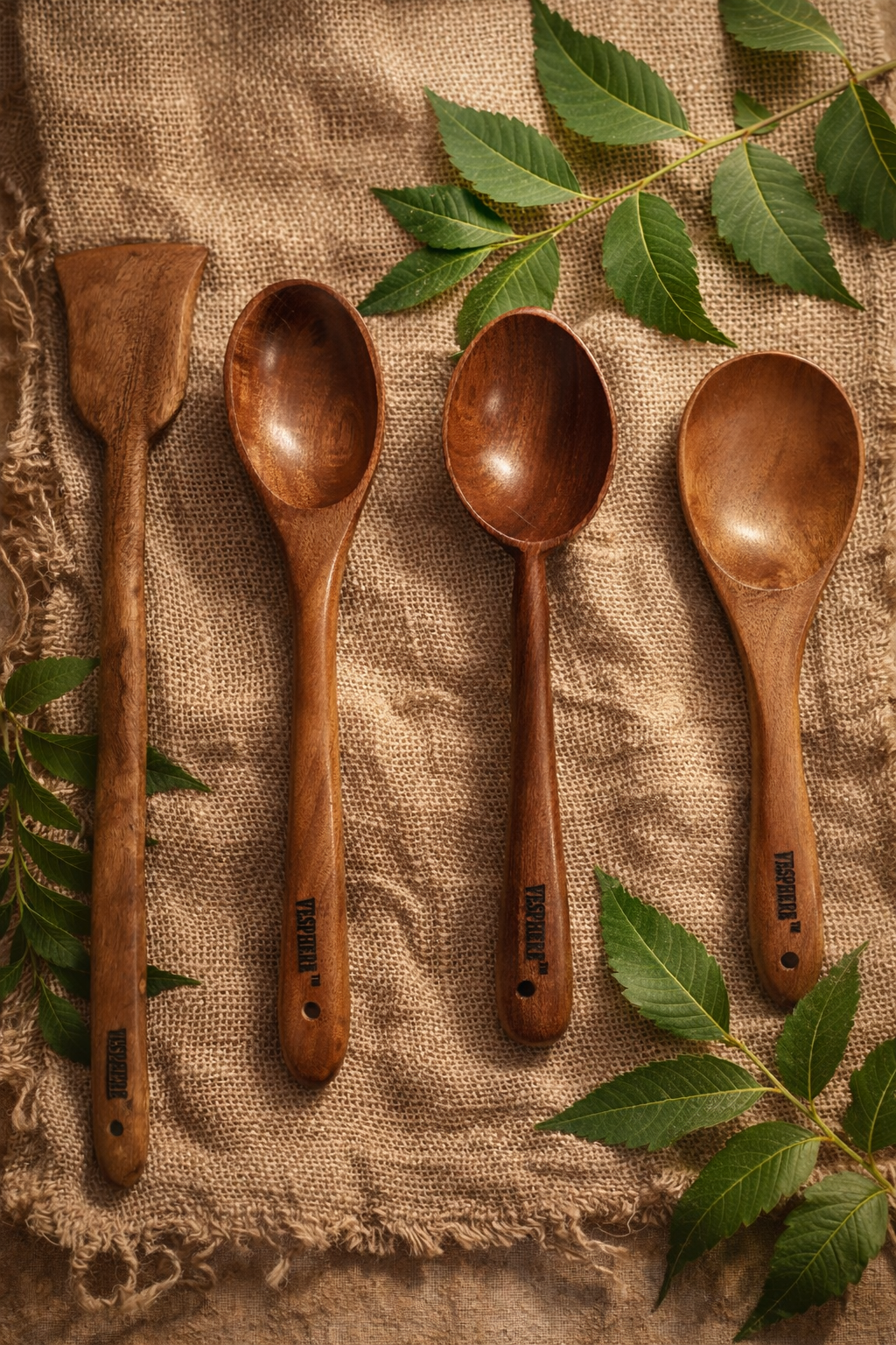 vesphere premium neem wood kitchen spoon set (4 pieces) – handcrafted wooden cooking utensils | natural, eco friendly, heat resistant, non toxic cookware tools for daily cooking & serving vesphere premium neem wood kitchen spoon set (4 pieces) – handcrafted wooden cooking utensils | natural, eco friendly, heat resistant, non toxic cookware tools for daily cooking & serving