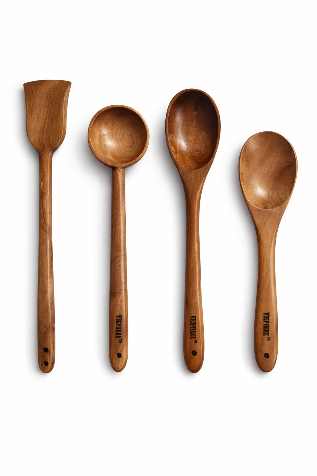 vesphere premium neem wood kitchen utensil set (4 pieces) – handmade wooden spatula, soup ladle, serving spoon & cooking spoon | natural, eco friendly, heat resistant & non toxic kitchen tools vesphere premium neem wood kitchen utensil set (4 pieces) – handmade wooden spatula, soup ladle, serving spoon & cooking spoon | natural, eco friendly, heat resistant & non toxic kitchen tools