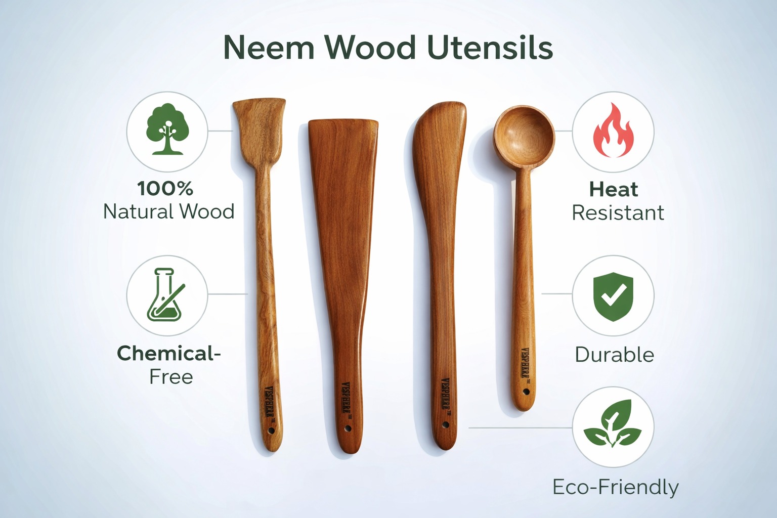 vesphere premium neem wood kitchen utensil set (4 pieces) – handcrafted natural wooden spatula & ladle set | eco friendly, heat resistant, non toxic cooking tools for kitchen vesphere premium neem wood kitchen utensil set (4 pieces) – handcrafted natural wooden spatula & ladle set | eco friendly, heat resistant, non toxic cooking tools for kitchen