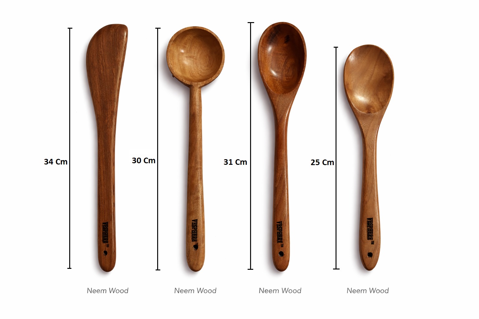vesphere neem wood kitchen utensil set – 4 pcs wooden cooking spoons (spatula, ladle, serving & mixing spoon) | natural, non toxic & durable cookware tools vesphere neem wood kitchen utensil set – 4 pcs wooden cooking spoons (spatula, ladle, serving & mixing spoon) | natural, non toxic & durable cookware tools