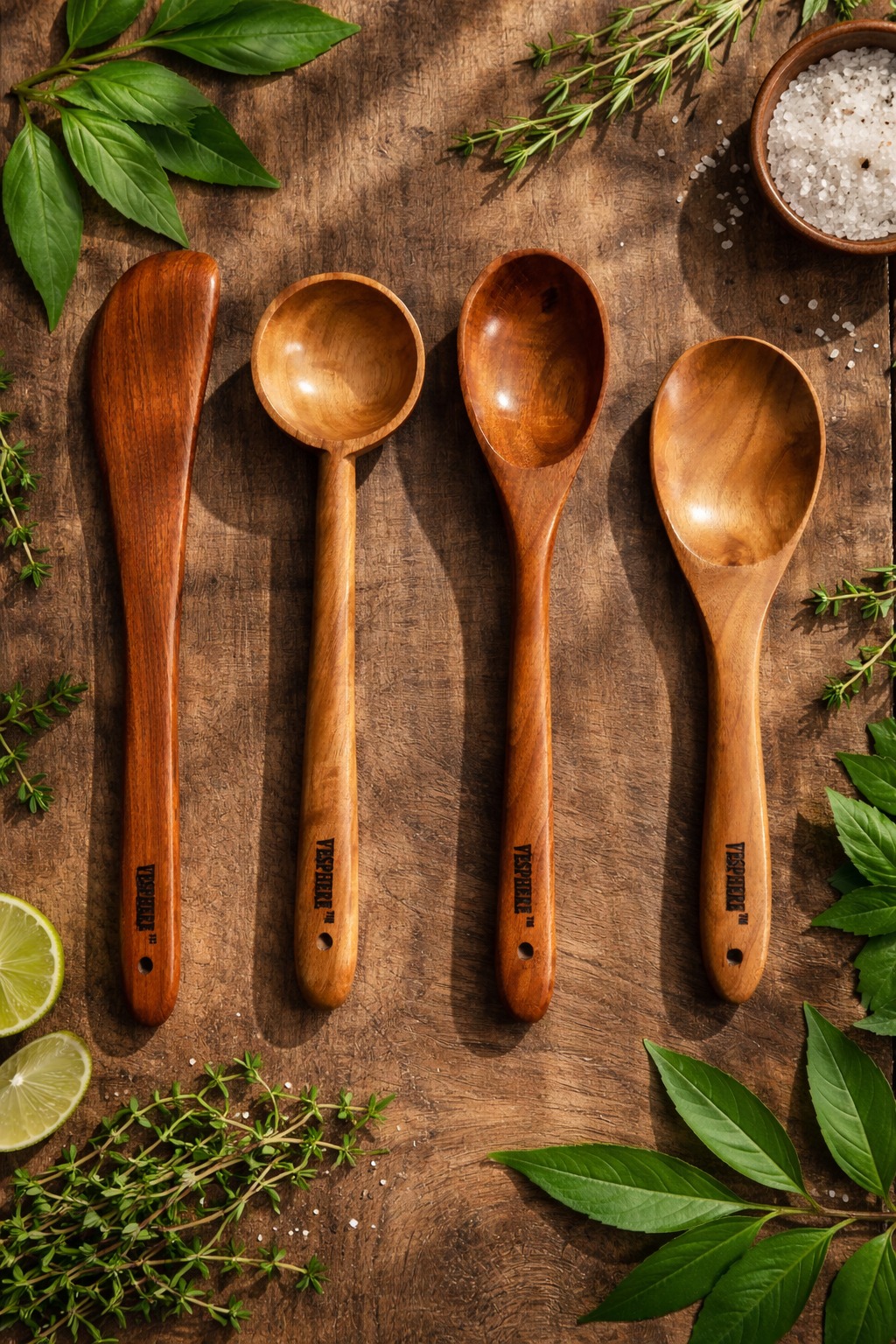 vesphere neem wood kitchen utensil set – 4 pcs wooden cooking spoons (spatula, ladle, serving & mixing spoon) | natural, non toxic & durable cookware tools vesphere neem wood kitchen utensil set – 4 pcs wooden cooking spoons (spatula, ladle, serving & mixing spoon) | natural, non toxic & durable cookware tools