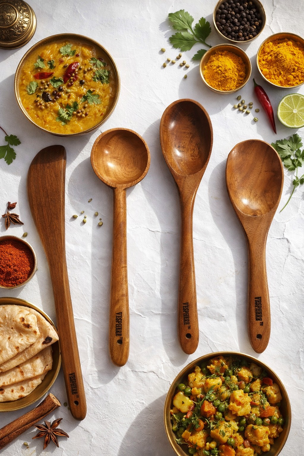vesphere neem wood kitchen utensil set – 4 pcs wooden cooking spoons (spatula, ladle, serving & mixing spoon) | natural, non toxic & durable cookware tools vesphere neem wood kitchen utensil set – 4 pcs wooden cooking spoons (spatula, ladle, serving & mixing spoon) | natural, non toxic & durable cookware tools