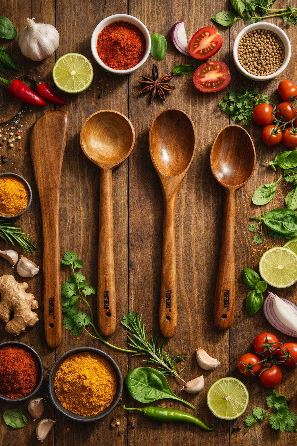 vesphere neem wood kitchen spoon set of 4 โ handmade cooking ladle, spatula & serving spoons | natural wooden utensils for non stick cookware vesphere neem wood kitchen spoon set of 4 โ handmade cooking ladle, spatula & serving spoons | natural wooden utensils for non stick cookware