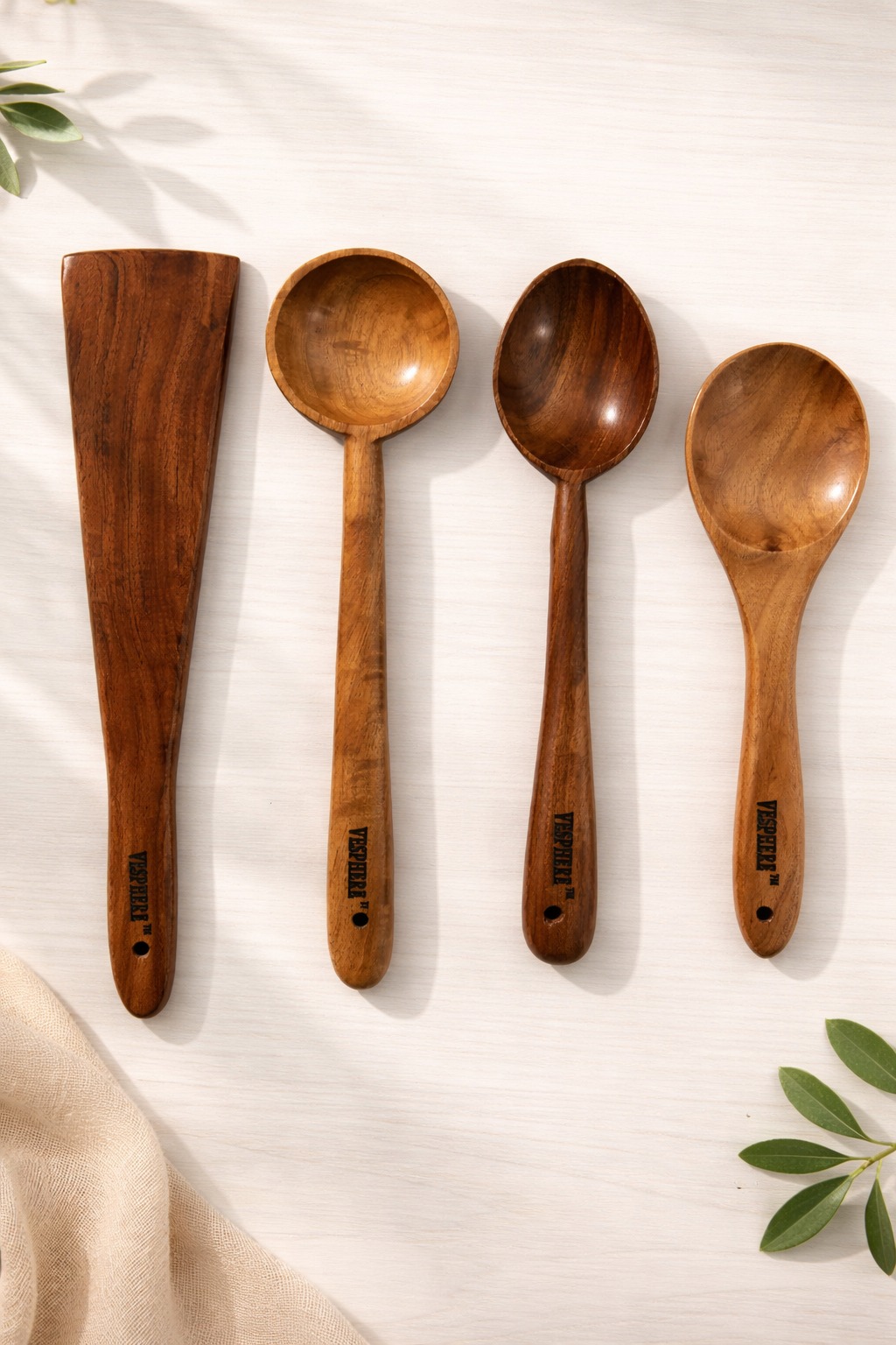 vesphere neem wood kitchen utensils set β spatula, ladle & cooking spoons (4 pcs) vesphere neem wood kitchen utensils set β spatula, ladle & cooking spoons (4 pcs)