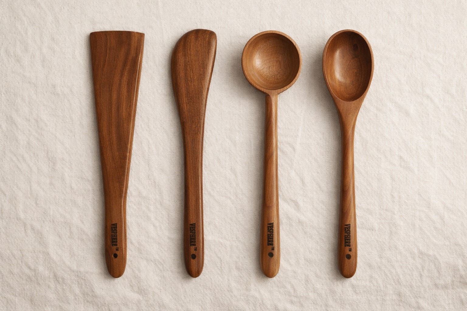 vesphere neem wood spatula & spoon set (4 piece) vesphere neem wood spatula & spoon set (4 piece)