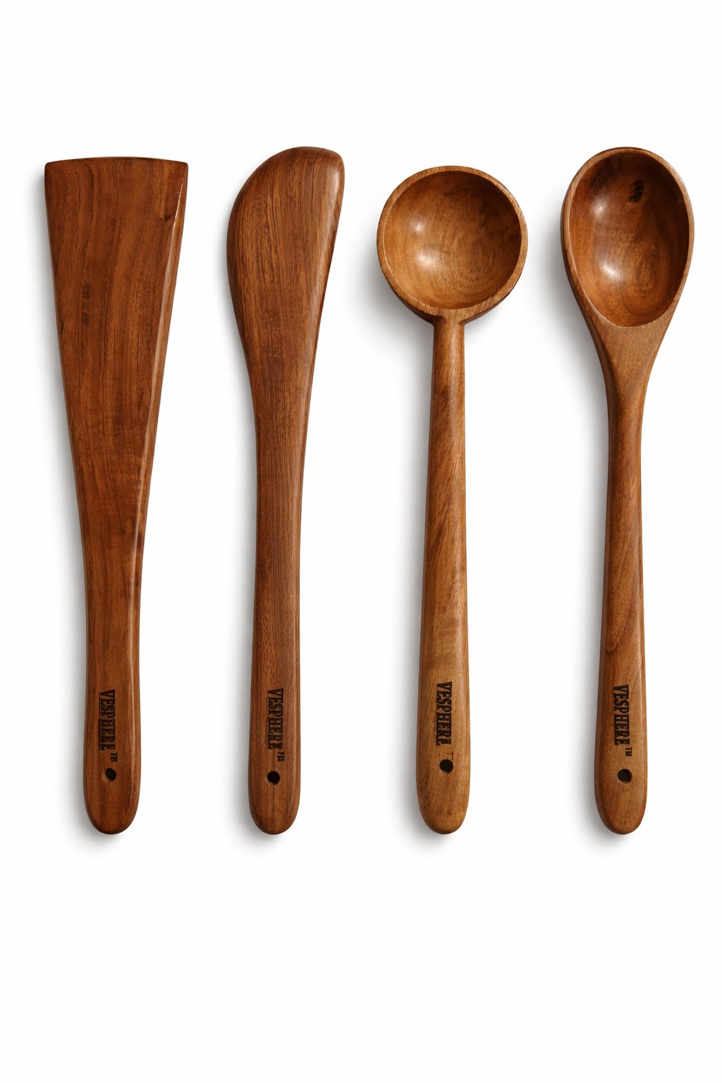 vesphere neem wood spatula & spoon set (4 piece) vesphere neem wood spatula & spoon set (4 piece)