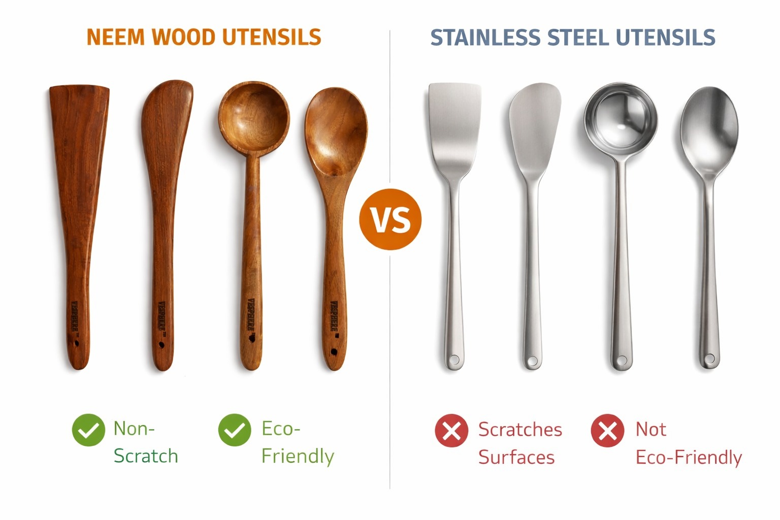 vesphere neem wood kitchen utensil set – spatula, turner, ladle & cooking spoon | natural wooden cooking tools | non stick safe & eco friendly vesphere neem wood kitchen utensil set – spatula, turner, ladle & cooking spoon | natural wooden cooking tools | non stick safe & eco friendly